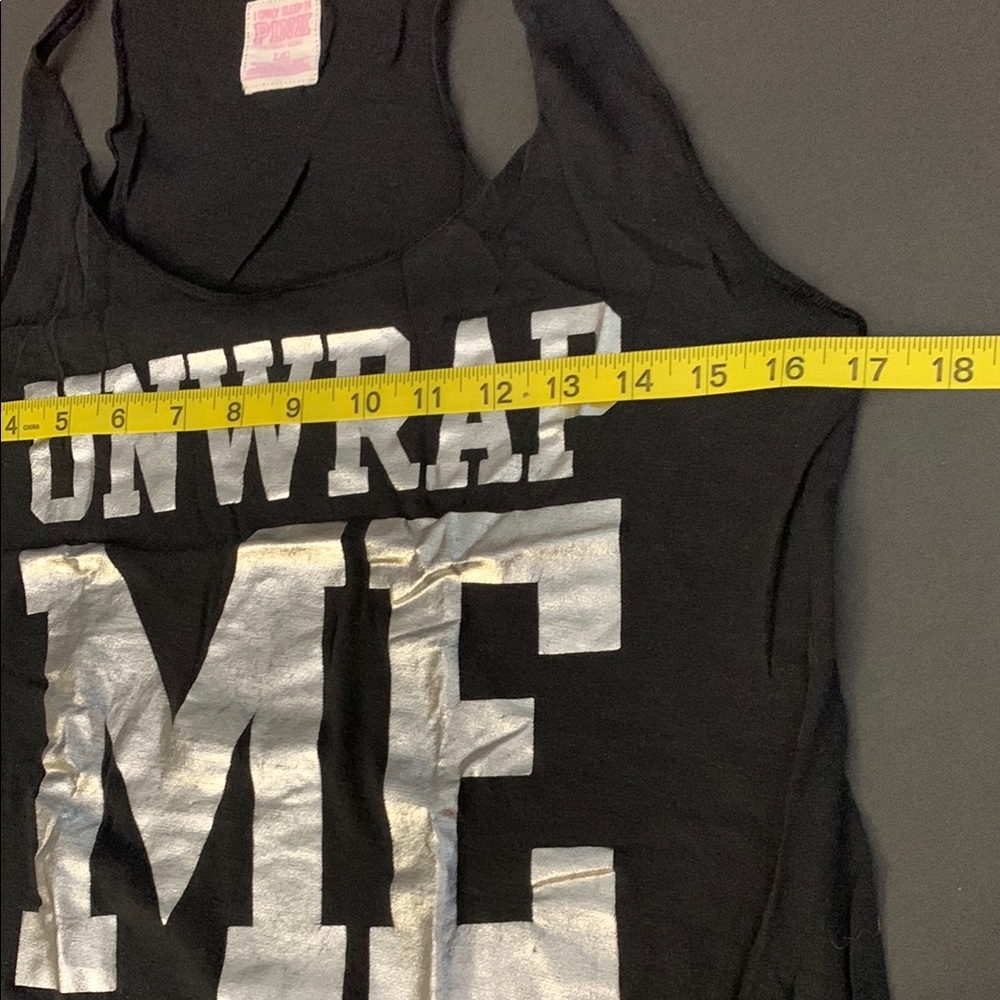 3/$19 PINK Victoria's Secret ‘Unwrap Me’ I only sleep in PINK Black Sleeveless - Picture 7 of 9